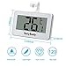 Refrigerator Thermometer, BetyBedy Digital Waterproof Freezer with Hook- Easy to Read Large LCD Display, Room Fridge Thermometer- Perfect for fridge(White)