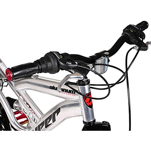 26" Hyper Summit Men's Mountain Bike, Silver Aluminum Frame Bicycle