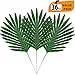 ElaDeco 36 Pcs Artificial Tropical Palm Leaves with Stems Luau Party Decoration Faux Palm Leaves Safari Leaves for Hawaiian Luau Party Jungle Beach Birthday Theme Decorations