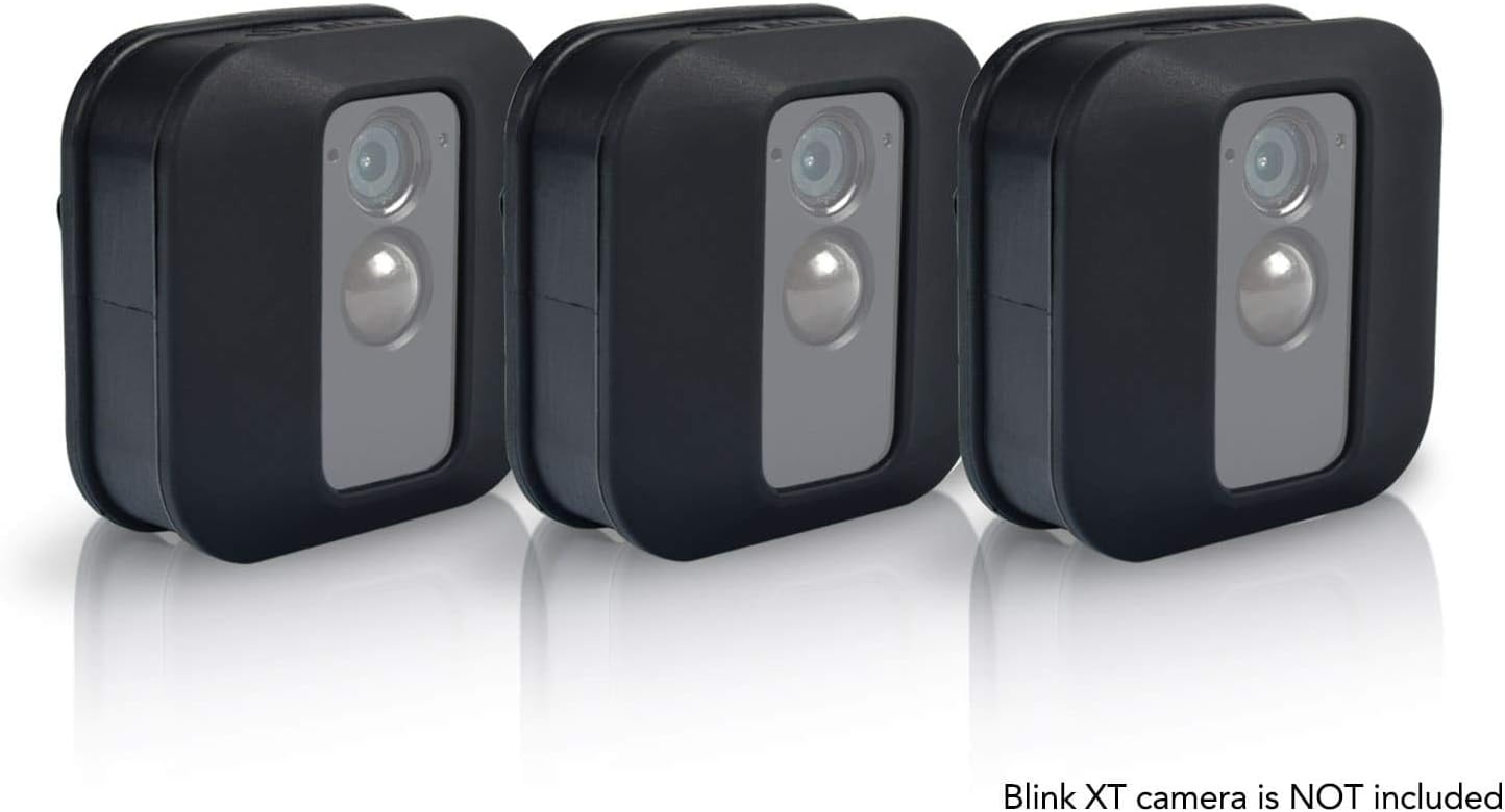 Silicone Covers Skins for Blink XT 2 Security Camera (3 pcs Black) - Silicon Case for Blink Home Security - Anti-Scretch Protective for XT2 Cam - Indoor Outdoor Best Blink XT 2 Accessories by SULLY