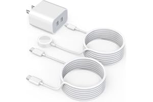NUINNO Super Fast Charger for Apple Watch & iPhone 16,[Apple MFi Certified]Fast Dual USB C Charger Plug with 6FT USB-C to C/iWatch Portable Fast Charging Cable for Apple Watch 10/9/Ultra/8/7/SE/6/5,iPhone 15