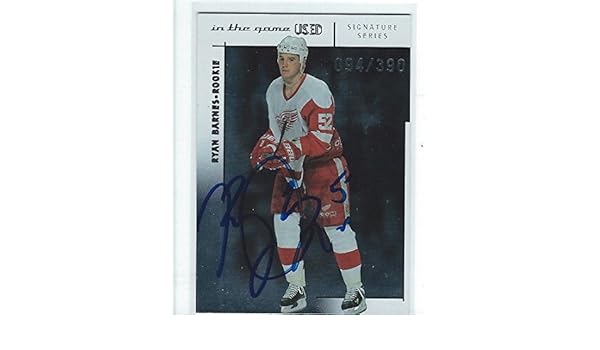 Ryan Barnes Signed 2003 04 In The Game Used Signature Series
