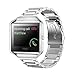 Oitom Metal Bands Compatible with Fitbit Blaze Large,Frame Housing+Stainless Steel Bracelet Replacement Accessory Strap Watch Band for Smart Fitness Watch Silver