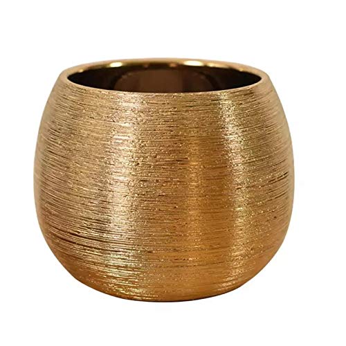 Tokiudeeir Ceramic Plant Pot Planter Unique Gold-Plated Flower Pot Succulent Flowerpot Flower Vase Plant Pot