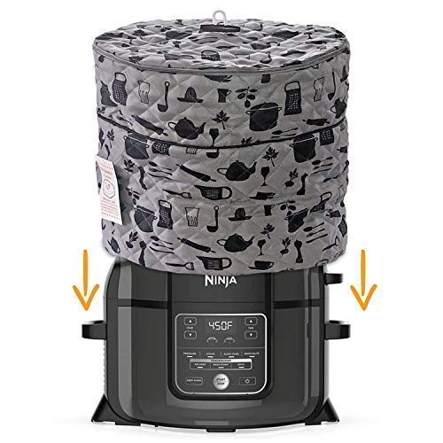 Pressure Cooker Cover - Custom Made Accessories - Fits 6.5 QT and 8 Qt. For Use With Ninja Foodi (Gray and Black - 6.5Qt. and 8 Qt) PATENT PENDING CUSTOM DESIGN - Thumbnail 2