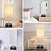 ZEEFO USB Table Lamp, Modern Design Bedside Table Lamps with USB Charging Port, Black Metal Base and Fabric Shade Nightstand Table Lamps is Perfect for Bedroom, Living Room, Study Room (Square)