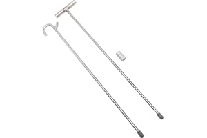 ZDETGU 32 Inch 5th Wheel Pin Puller Heavy Duty Stainless Steel T Handle Fifth Wheel Pin Puller Hook for Disengaging Trailer L