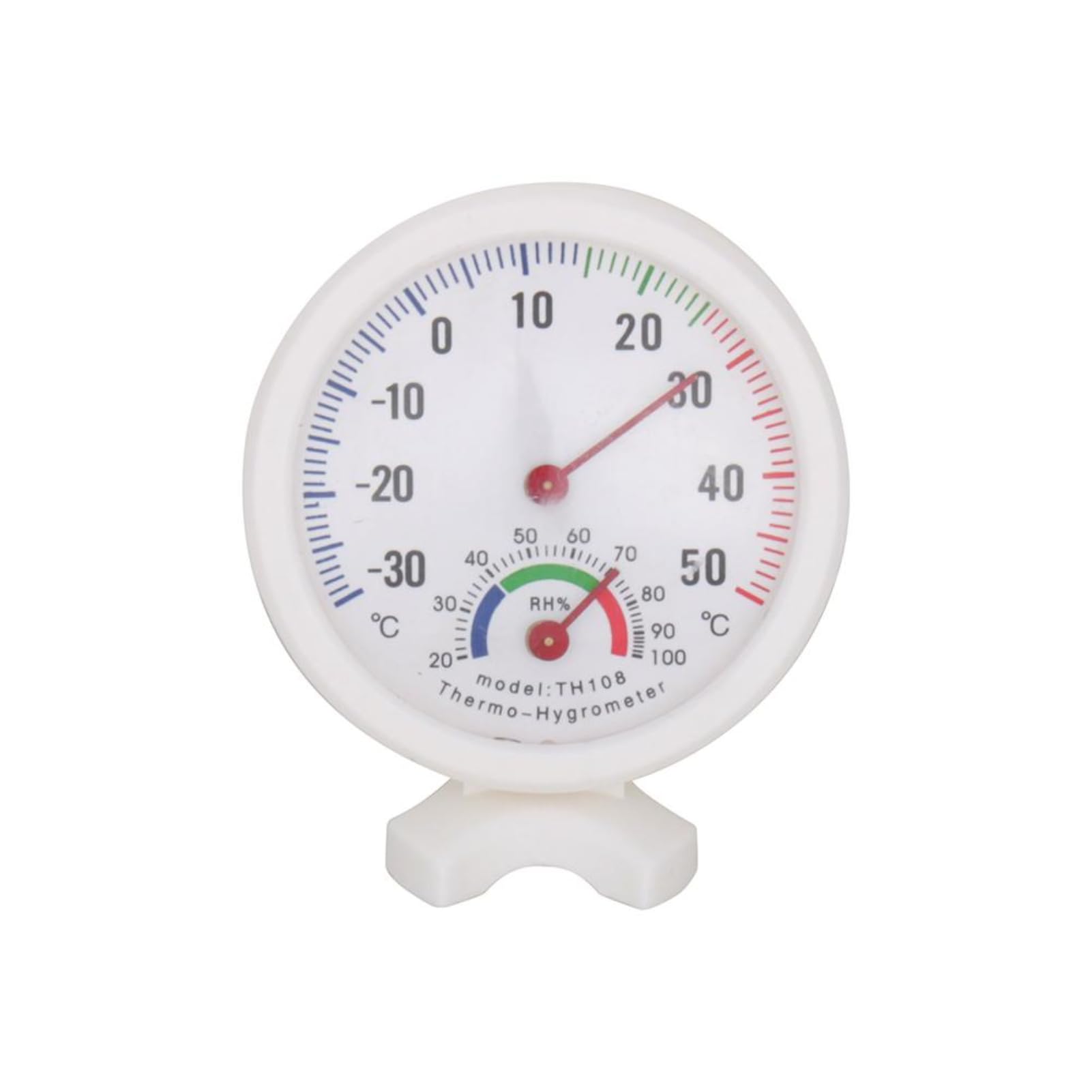 VOBOR Indoor Analog Temperature Humidity Meter Thermometer Hygrometer, White Dial with Easy-Read Scale for Indoor Temperature and Humidity, Hanging Hole for Wall Mount, Range -30~50°C & 20%~100% RH
