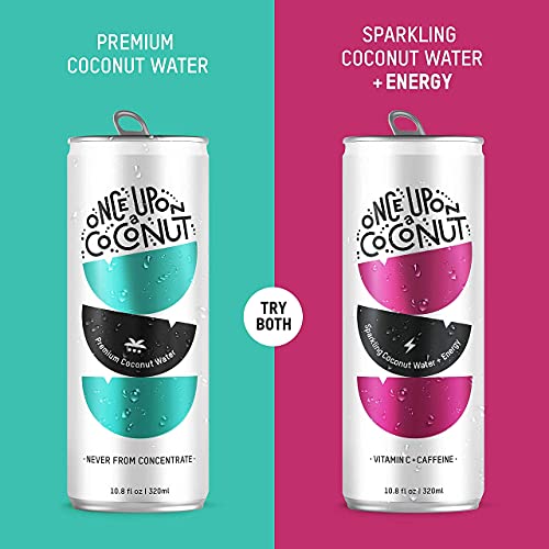 Once Upon a Coconut Sparkling Coconut Water + Caffeine Electrolyte