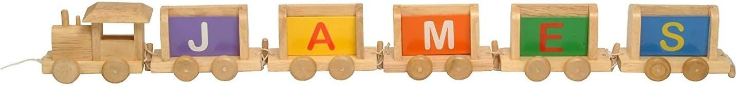 Toyshop Wooden Train Alphabet Letters Train Engine Train Carriage Bedroom Door Name (Train Letter A With Carriage)