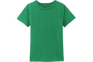 COSLAND Boys' 100% Cotton Heavyweight Short Sleeve Crewneck T Shirt