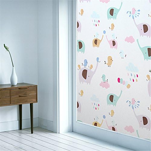 Viclover Privacy Window Film No Glue Stained Glass Window Films Frosted Decorative Window Cling For Home Kids Room Bathroom and Kitchen 17.71 inches by 78.74 inches