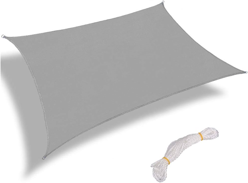 LouisaYork Waterproof Sun Shade Sail,UV Protection Sun Shade Netting,Triangle Square Cream With Free Rope for Summer Beach Outdoor Garden Yard (Grey-2.5x2.5M)
