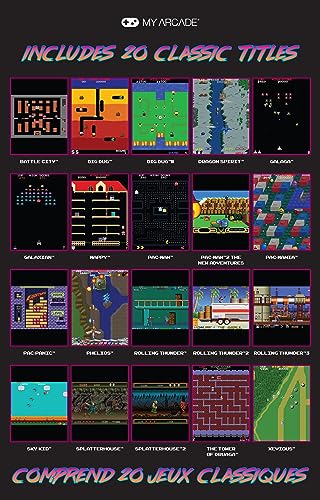 My Arcade Mini Player 10 Inch Arcade Machine: 20 Built In Games, Fully Playable, Pac-Man, Galaga, Mappy and More, 4.25 Inch Color Display, Speakers, Volume Controls, Headphone Jack, Micro USB Powered