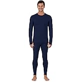 Cuddl Duds Mens Heavyweight Cold Weather Fleece Lined Thermal Set – Long Sleeve Shirt & Leggings – Lounge Sets for Men