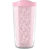 Tervis Leopard Collection Made in USA Double Walled Insulated Tumbler Travel Cup Keeps Drinks Cold & Hot, 16oz - Classic, Blush