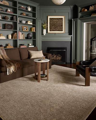 Loloi II Newman Collection NEW-01 Taupe/Bone 7′-10″ x 10′-2″ Area Rug, .37″ Pile Height, Soft, Durable, Non-Shedding, Easy Clean, Rug for Living Room