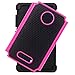 Microsoft Lumia 435 Case, Style4U Dual Layer Hybrid Armor Protective Case Cover for Microsoft Lumia 435 with 1 Stylus [Hot Pink]