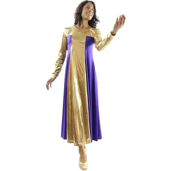 purple and gold praise dance dresses Heavens Promise Overlay Praise Dance Tunic with Cross and Sequins, Purple