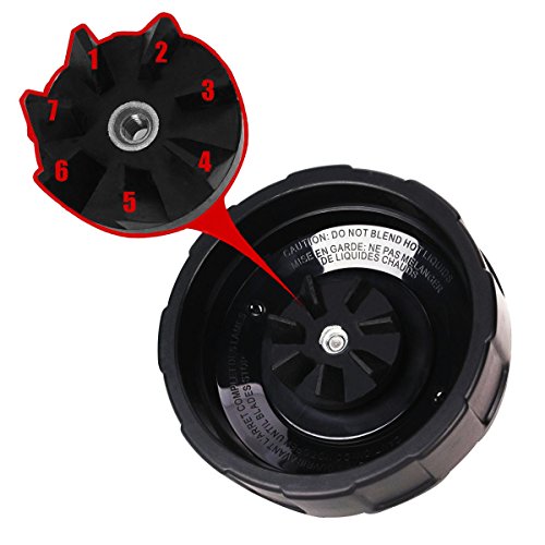 Pard 900w 1000w Replacement Bottom Blade for Nutri Ninja Blender Juicer, Extractor Blade Assembly with 7 Fins on Bottom For Nutri Ninja Auto iQ 900w 1000w Blender - Thumbnail 2