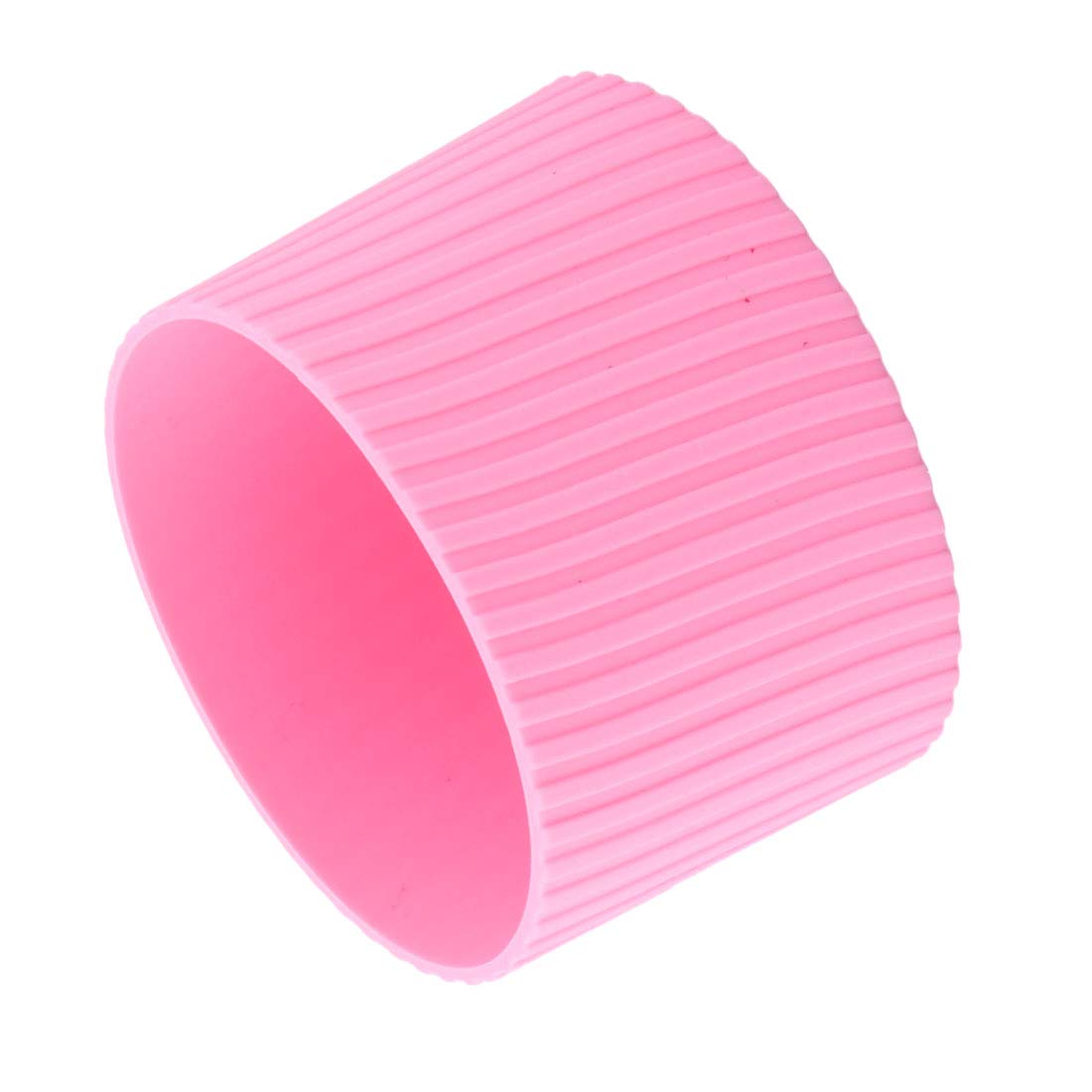 Sourcingmap Silicone Home Glass Water Cup Insulated Sleeve Protector Cover 7.5cm Dia Pink
