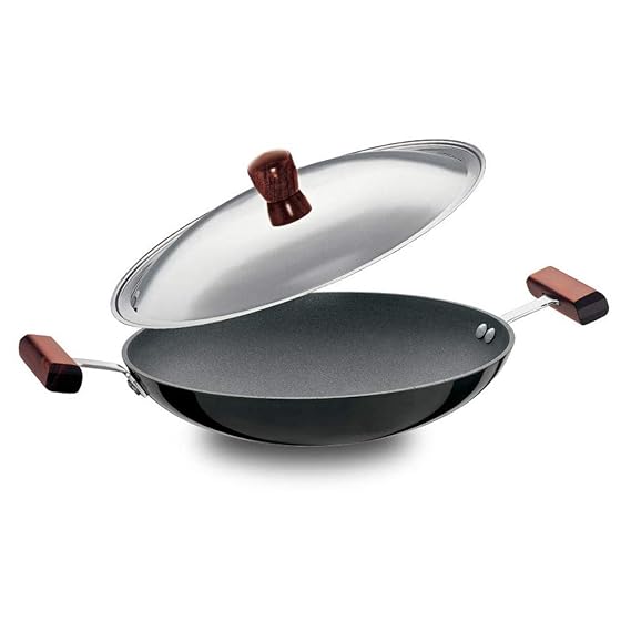 Hawkins Futura Non-Stick Appachatty Round Bottom Breakfast Pan with Steel Lid, 22cm