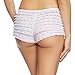 Leg Avenue womens Micromesh Lace Ruffle Boy Boxer Shorts, White, One Size US