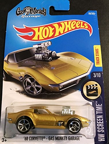 Hot Wheels 2017 HW Screen Time '68 Corvette Gas Monkey Garage 99/365, Gold