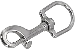 316 Stainless Steel Swivel Eye Bolt Snap Hook for Scuba Diving, Rust Proof Spring Clip with 360° Rotation for Pet Leash, Flag
