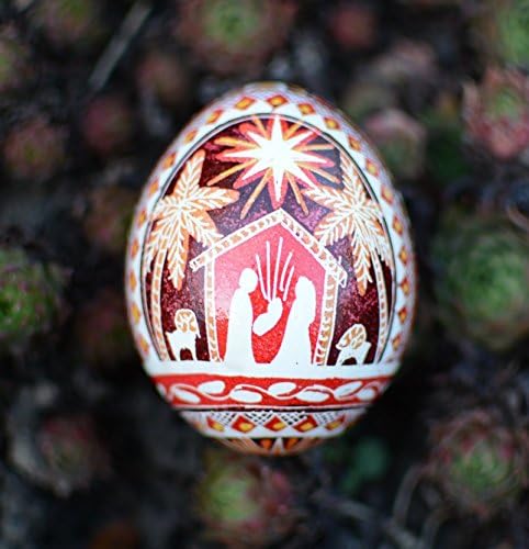 Nativity set Easter egg ornament Christmas Pysanky egg ornament Pysanka Ukrainian Easter egg gift for religious holidays