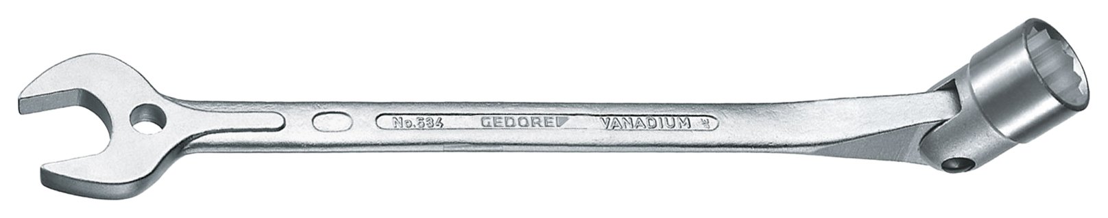 Gedore 53417 17 mm Combination Swivel Head Wrench - Silver
