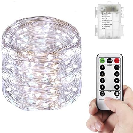 Yenl 66 LED Mini Battery String Lights, 20 Feet, Cool White
