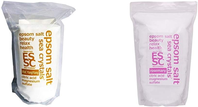 Amazon セット買い Amazon Co Jp 限定 エプソムソルト 2 2kg イランイランの香り ビタミンc配合 計量スプーン付 エプソムソルト ローズマリーの香り 2 2kg 入浴剤 浴用化粧品 クエン酸配合 シークリスタルス 計量スプーン付 シークリスタルス Sea Crystals