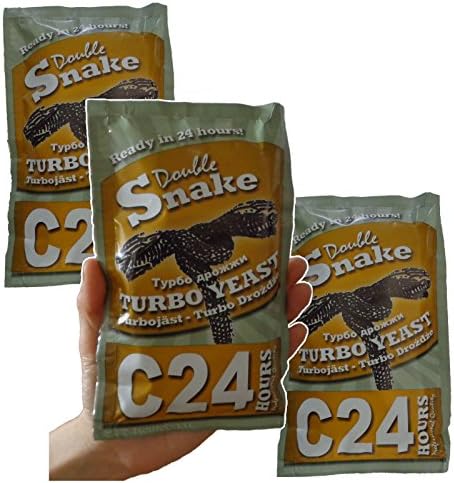 3x Double Snake C24 24 hour Turbo Yeast 25L 14%ABV Homebrew Vodka Wash Moonshine