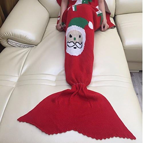 Gaobei Christmas Gifts Woolen Mermaid Blankets Knit Fish Tail Carpet Blanket Birthday Gift