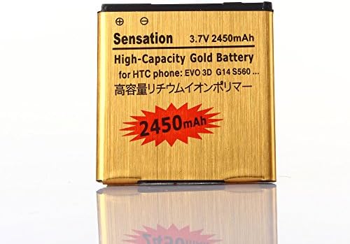 Gold Extended HTC Sensation 4G XL High Capacity Battery BG58100 BG86100 For HTC Sensation 4G XL G14 / HTC MyTouch 4G Slide / HTC Radar / HTC Titan II / HTC Amaze 4G / HTC EVO 3D 2450 mAh
