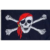 CLAIERY 3x5 Feet Skull Flag Banner with Crossbones Jolly Roger Polyester for Hallowee,Pirate Day