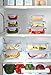 [6-Pack] Glass Meal Prep Containers - Food Prep Containers with Lock Down Lids Meal Prep - Food Storage Containers Airtight - Lunch Containers Portion Control Containers - BPA Free Container By Popit