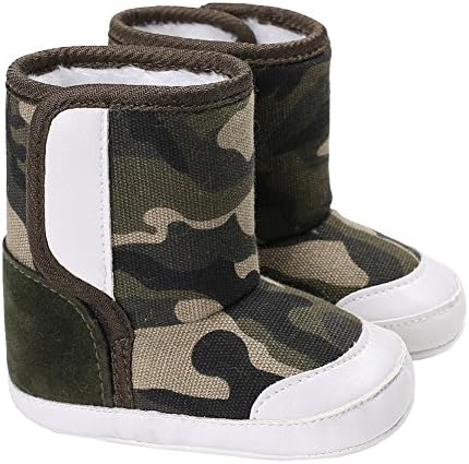 Baby Girls Winter Long Snow Boots Infant Round Toe Plush Booties Crib Shoes Camo Size L
