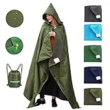 Multifunctional Fleece Outdoor Stadium Windproof Picnic Blanket – Hooded Coat Design, with Storage Backpack & 4 Stakes