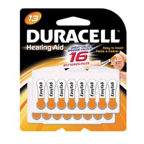 Duracell Easy Tab Hearing Aid Batteries Size 312 (16