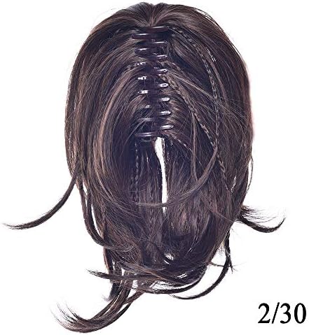 Braiding Hairpiece Synthetic Hair Blonde Black Clip In Hair Extension Straight Pony Tail Gray Claw Ponytail For Women 230 12inches