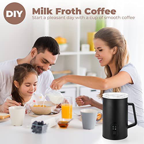 Espumador de Leche, Vaporizador de Leche Automática,4 en 1 Fabricante de Espuma de Leche, Espumador de Leche y Calentador Eléctrico para Leche Caliente,Café con Leche,Capuchino,Chocolate Caliente