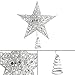 Qable Powerz(TM) Star Tree Topper, Exquisite Shimmery 8-inch x 6-inch Star Christmas Tree Topper Christmas Tree Decoration 5 Point Star Treetop Decor (Silver)