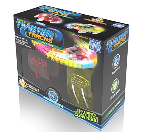 Mindscope Twister Tracks Neon Glow in Dark Add On Race Car Series set of 2