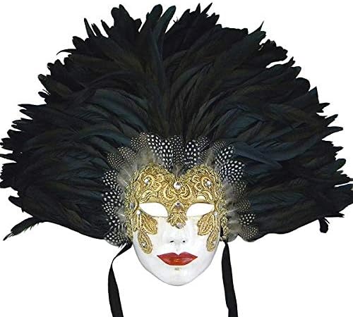 Eyes Wide Shut Macrame Volto Feathered Venetian Mask