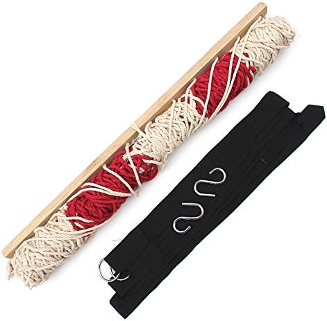 POTTER Outdoor indoor mesh hanging sheets thickening cotton rope with wooden stick hammock swing
