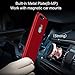 ThreeHundred iPhone 7 Plus Case Slim Fit Plastic pc Hard Shell Full Protective and Lining Microfiber Cloth Built in Metal Plate [B-MP] Work with Magnetic Car Mount Cover for Apple iPhone 7 Plus - Red