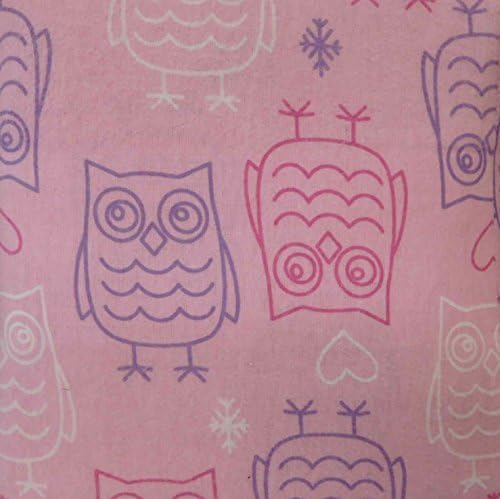CRB Kids Pink Owls Flannel Sheet Set Twin Bed Sheets Bedding