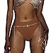 Bingirl Women Sexy Luxury Rhinestone Bikini Leg Body Chain Unique Waist Thigh Chains Jewelry (Gold)